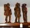 Lot of Three large Andean Carved Wood Figurines, 16 Inches H