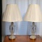 Pair of Contemporary Crystal Table Lamps, 21 Inches H