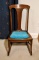 Antique Oak Small Rocker with Upholstered Seat