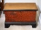 Antique Walnut Top Heart Pine Chest, Old Red Paint, Dovetailed Construction, w/Key