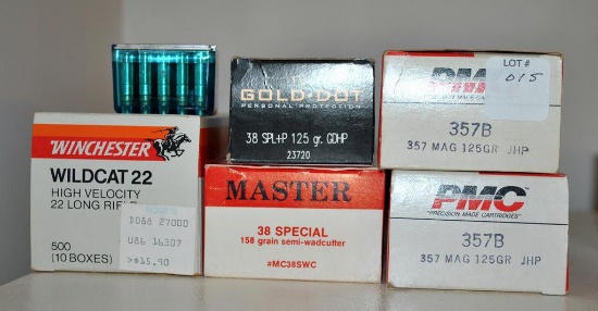 Lot of .22, .38 Spcl & .357 Magnum Ammo, Most Boxes are Full