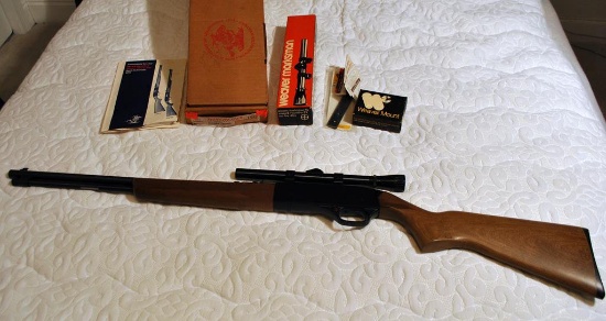 Winchester 190 Semi-Auto. .22 L, LR Rifle, 20” Barrel  w/ 4X Marksman Weaver Scope, Soft Case