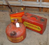 Lot of Vintage Metal Gas Cans