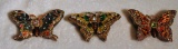 Set of 3 Fitz & Floyd Enameled & Jeweled Butterfly Trinket Boxes