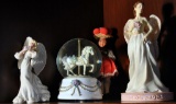 Lot of Collectible Smalls: Musical Snowglobe, Angels, Doll