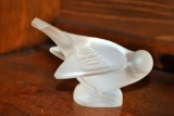 Lalique Frosted Crystal Sparrow Figurine, 4.5 Inches L