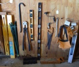 Lot of Hand Tools As Shown & Sawhorse Frames