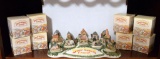 Lot of David Winter Cottage Cameos w/ Display Base and Boxes