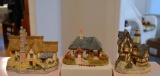 Lot of 3 David Winter/Lilliput Lane Cottages; The Candlemaker's, Kenmore Cottage(LL), and Devon Crea