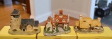 Lot of 3 David Winter Cottages; St. George's Church, The School House, and Yeoman's Farm House