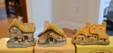 Lot of 3 David Winter Cottages; The Village Shop, Drovers Cottage, and Meadow Bank Cottage