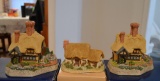 Lot of 3 David Winter Cottages; Spring Hollow, Rose Cottage, and Spring Hollow