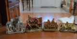 Lot of 4 David Winter Cottages (No Boxes); Fisherman's Wharf, Apothecary's Shop, Meadow Bank, The Bo
