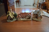 Lot of 3 David Winter Cottages (No Boxes); Cooper's Cottage, The White Horse, and Pilgrim's Rest