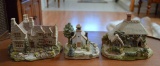 Lot of 3 Lilliput Lane Cottages (No Boxes); Armada House, Riverside Chapel, and Old Shop of Bignor