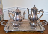 Vintage Wm Rogers & Son #2600 Silver Plate Tea Service