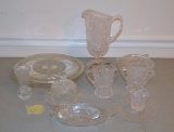 Lot of Pressed Glass Items