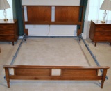 Fine Walnut Mid-Century Modern Queen Size Bed by Cousins of Kansas City