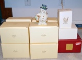 Lot of Lenox Classics Snowman or Santa Claus Figurines & Other Dishes As Shown, 9 Items
