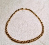 Ladies Sterling Silver 18 Inch Necklace with Gold Vermeil