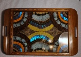 Vintage Brazilian Wood Butterfly Wing Tray, 20 x 13 Inches