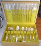 Community Silver Plate Flatware Set in Storage Box, 8 Placesettings, 60 Pieces