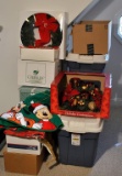Lot of Christmas Decorations, Linens, Wrappings, Etc.