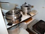 Lot of Pots & Pans, Food Storage, Utensils