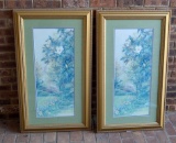 Pair of Lena Liu Magnolia Prints, Framed, 39 x 11.5 Inches Each Framed Measurement
