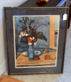 Vintage Still Life Print, Framed, 32 x 26 Inches Framed Measurement.