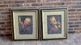 Pair of Vintage South American Paintings on Woven Horse Tail Hair, Framed