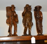 Lot of Three large Andean Carved Wood Figurines, 16 Inches H