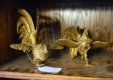 Pair of Brass Gamecocks Figurines, 10 Inches L