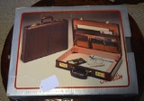 Jourdan Burgundy Leather Briefcase, Unused in Box