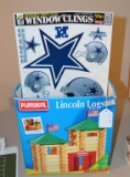 Used Lincoln Logs Fort and Dallas Cowboys Window Clings