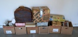 Lot of Misc Items: Sleeping bag, Picnic Basket, Clock Radios, Telephones Etc.
