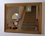Gilt Wood Frame Large Wall Mirror w/ Beveled Glass