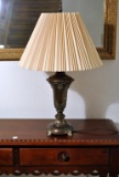 Contemporary Antiqued Bronze Finish Table Lamp, 30 inches H.