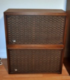 Pair of Vintage Fisher Model 111k Stereo HiFi Speakers, Walnut Cabinets