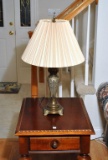 Contemporary Antiqued Bronze Finish Table Lamp, 30 inches H