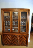 Modern Pine China Cabinet by Broyhill, Lighted