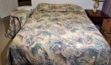Queen Bed Frame with Sealy Posturepedic Imperial Mattress & Springs, Two Covered End Tables