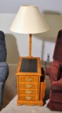 Combination End Table w/ Storage, Floor Lamp, & Magazine Rack