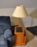Combination End Table w/ Storage, Floor Lamp, & Magazine Rack