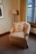 Geometric Neutral Club Chair by Wesley Hall Inc. w/ Accent Pillow, 1 of 2