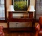 South Cone Hand Made Peruvian Mahogany Console Table w/ Leather Top & Drawer Fronts