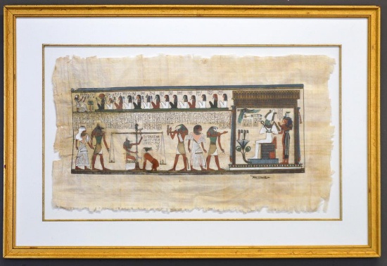 Pharoah's Papyrus Sphinx Square Egyptian Hand Painted Art on Papyrus