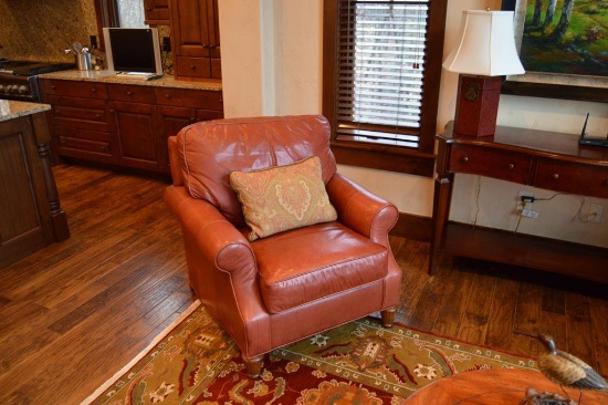 Fine WHL Collection Leather Armchair, 1 of 4, w/ Accent Pillow
