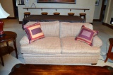 Fine Down-Filled Neutral Sofa Hand Made by Kravet Furniture, Two Accent Pillows