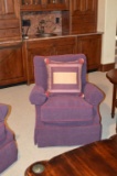 Plum Club Chair by Wesley Hall Inc. w/ Accent Pillow, 1 of 2